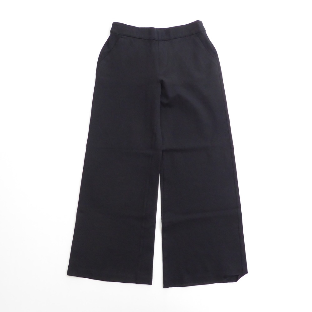 Spanx Womens PerfectFit Ponte Wide Leg Pants Black High Rise Pull On Medium